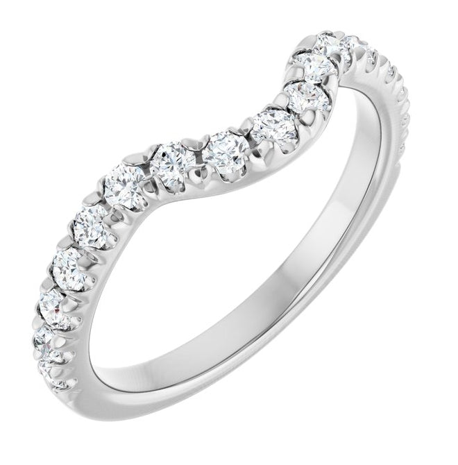 14K Yellow Or White Gold Round 2 Mm Polished 3/8 Ctw Lab-Grown Diamond Contour Band
