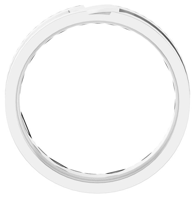 14K Yellow Or White Gold 6 Mm Polished Grooved Comfort-Fit Flat Band