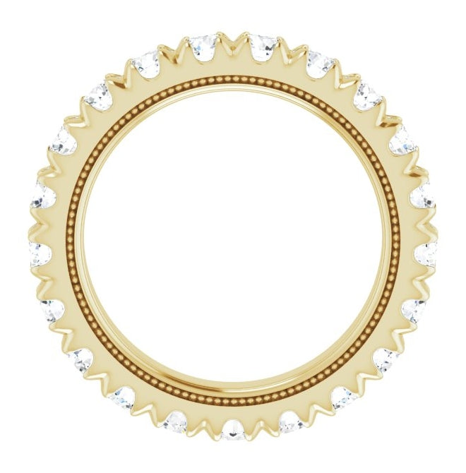 14K Yellow Gold Round 3 Mm Vs, F+ Polished 1 7/8 Ctw Lab-Grown Diamond Eternity Band Size 6