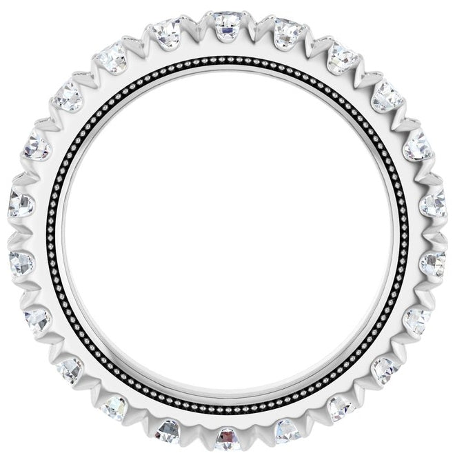 14K Yellow Or White Gold Round 3 Mm Vs, F+ Polished 2 Ctw Lab-Grown Diamond Eternity Band Size 7