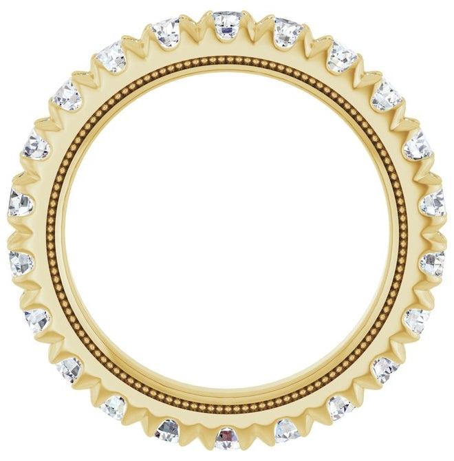 14K Yellow Or White Gold Round 3 Mm Vs, F+ Polished 2 Ctw Lab-Grown Diamond Eternity Band Size 7