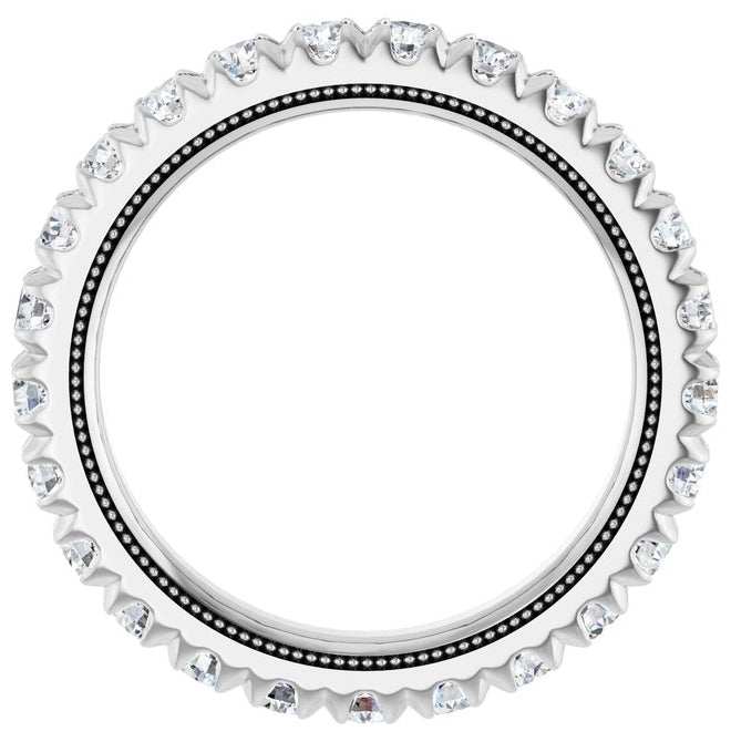 14K Yellow Or White Gold Round 2.5 Mm Vs, F+ Polished 1 1/2 Ctw Lab-Grown Diamond Eternity Band Size 7