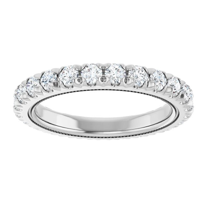 14K Yellow Or White Gold Round 2.5 Mm Vs, F+ Polished 1 1/2 Ctw Lab-Grown Diamond Eternity Band Size 7