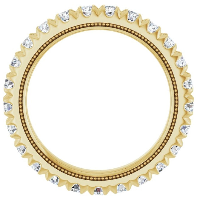 14K Yellow Or White Gold Round 2.5 Mm Vs, F+ Polished 1 1/2 Ctw Lab-Grown Diamond Eternity Band Size 7