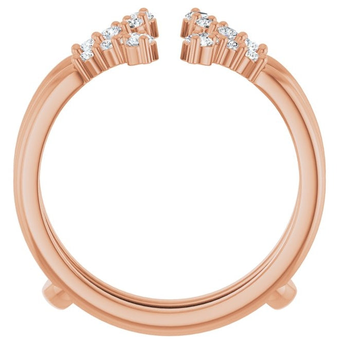 14K Rose Gold Round 2 Mm Polished 1/3 Ctw Lab-Grown Diamond Ring Guard Size 7
