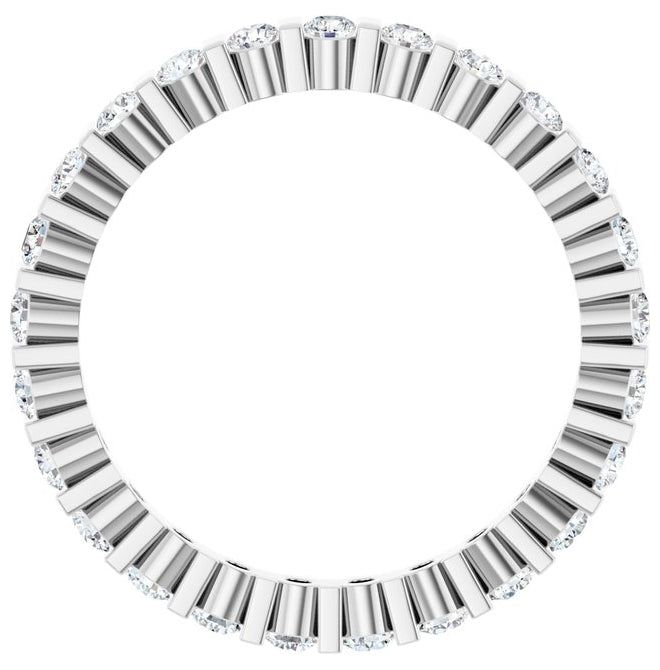 14K Yellow Or White Gold Round 2 Mm Vs, F+  Polished 3/4 Ctw Lab-Grown Diamond Eternity Band Size 7