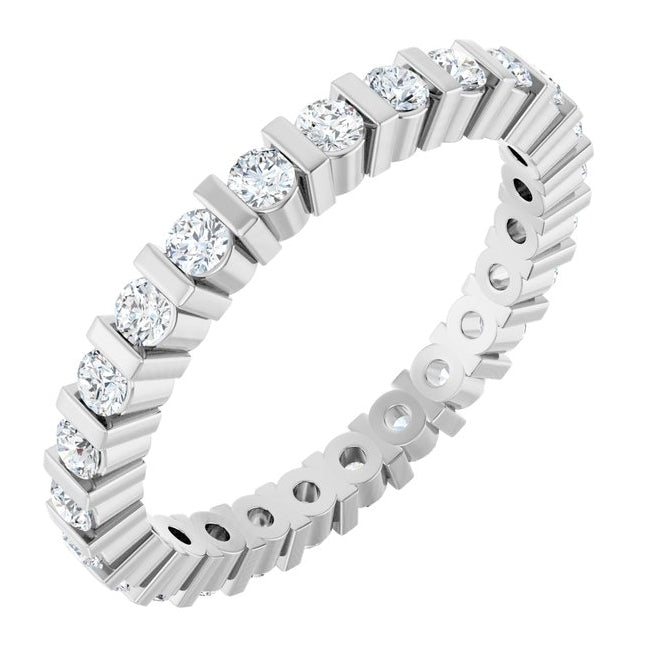 14K Yellow Or White Gold Round 2 Mm Vs, F+  Polished 3/4 Ctw Lab-Grown Diamond Eternity Band Size 7