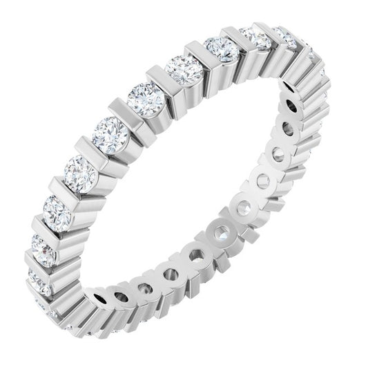14K Yellow Or White Gold Round 2 Mm Vs, F+  Polished 3/4 Ctw Lab-Grown Diamond Eternity Band Size 7