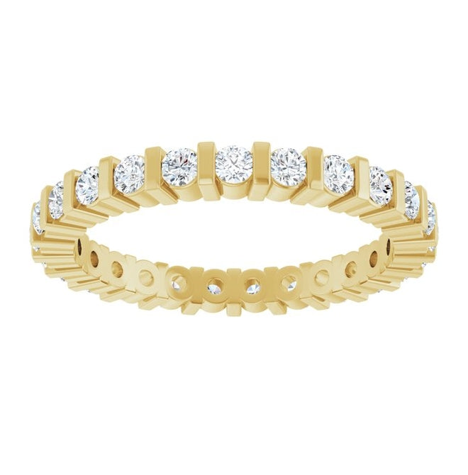 14K Yellow Or White Gold Round 2 Mm Vs, F+  Polished 3/4 Ctw Lab-Grown Diamond Eternity Band Size 7