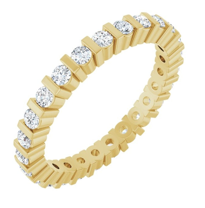 14K Yellow Or White Gold Round 2 Mm Vs, F+  Polished 3/4 Ctw Lab-Grown Diamond Eternity Band Size 7