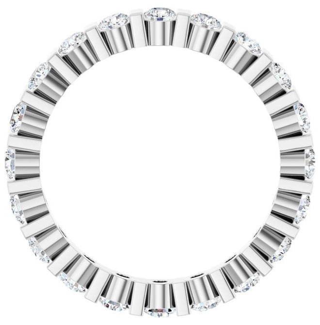 14K Yellow Or White Gold Round 2.5 Mm Vs, F+  Polished 1 1/5 Ctw Lab-Grown Diamond Eternity Band Size 7