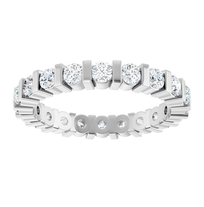 14K Yellow Or White Gold Round 2.5 Mm Vs, F+  Polished 1 1/5 Ctw Lab-Grown Diamond Eternity Band Size 7