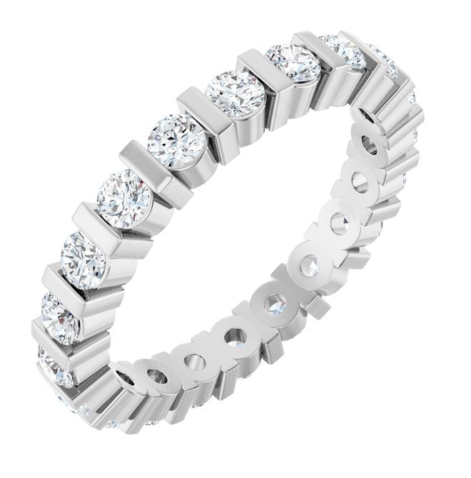 14K Yellow Or White Gold Round 2.5 Mm Vs, F+  Polished 1 1/5 Ctw Lab-Grown Diamond Eternity Band Size 7