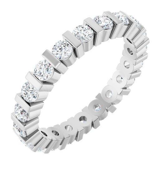14K Yellow Or White Gold Round 2.5 Mm Vs, F+  Polished 1 1/5 Ctw Lab-Grown Diamond Eternity Band Size 7