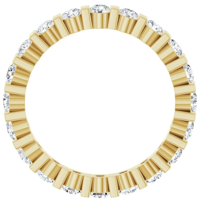 14K Yellow Or White Gold Round 2.5 Mm Vs, F+  Polished 1 1/5 Ctw Lab-Grown Diamond Eternity Band Size 7