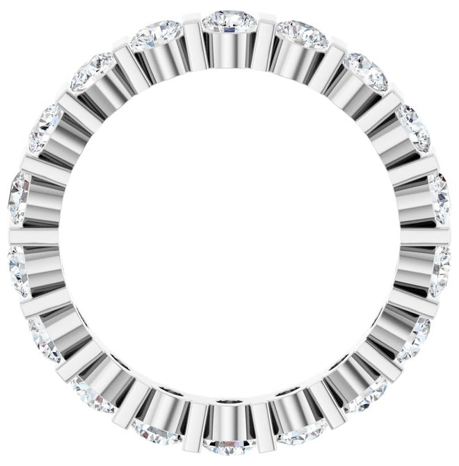 14K Yellow Or White Gold Round 3 Mm Vs, F+  Polished 1 5/8 Ctw Lab-Grown Diamond Eternity Band Size 7