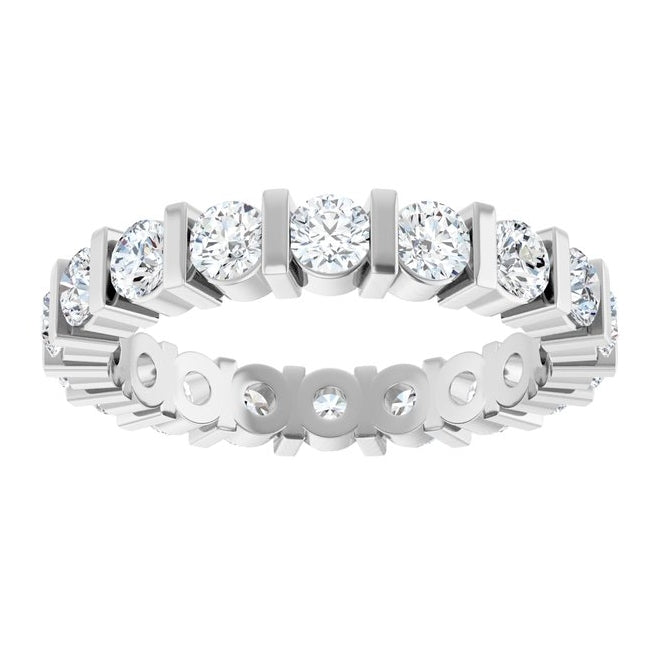 14K Yellow Or White Gold Round 3 Mm Vs, F+  Polished 1 5/8 Ctw Lab-Grown Diamond Eternity Band Size 7