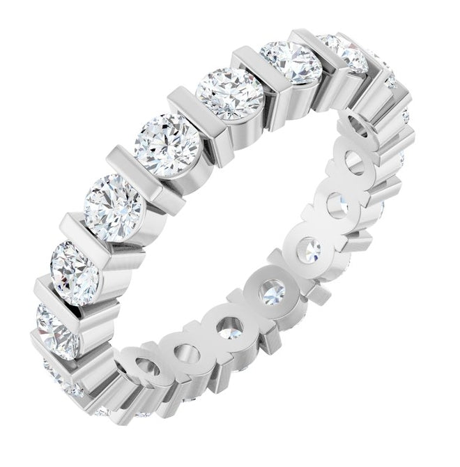 14K Yellow Or White Gold Round 3 Mm Vs, F+  Polished 1 5/8 Ctw Lab-Grown Diamond Eternity Band Size 7
