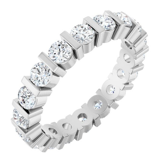 14K Yellow Or White Gold Round 3 Mm Vs, F+  Polished 1 5/8 Ctw Lab-Grown Diamond Eternity Band Size 7