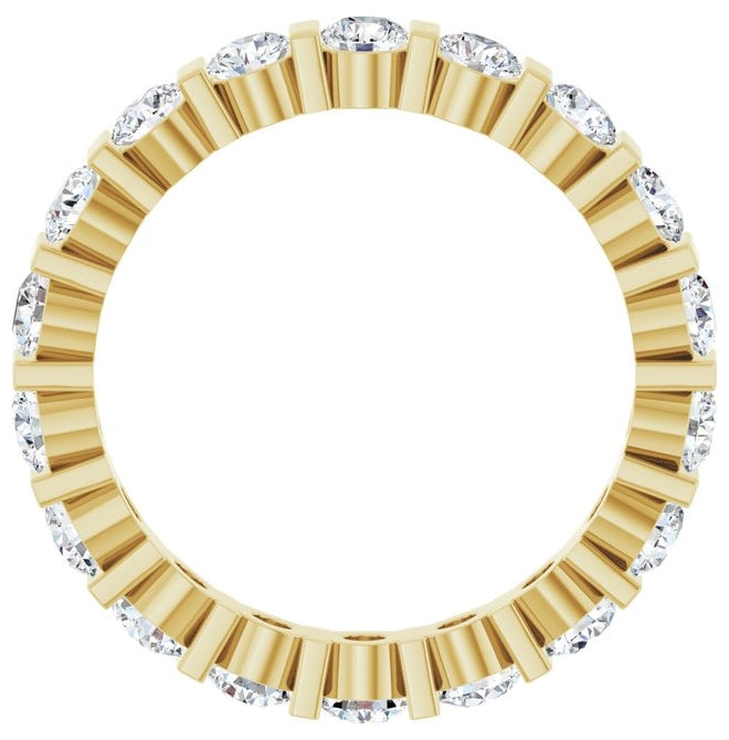 14K Yellow Or White Gold Round 3 Mm Vs, F+  Polished 1 5/8 Ctw Lab-Grown Diamond Eternity Band Size 7