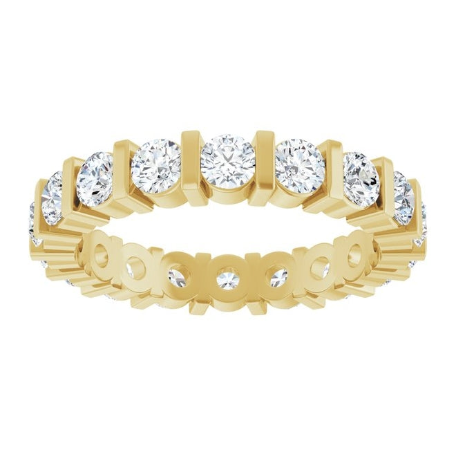 14K Yellow Or White Gold Round 3 Mm Vs, F+  Polished 1 5/8 Ctw Lab-Grown Diamond Eternity Band Size 7
