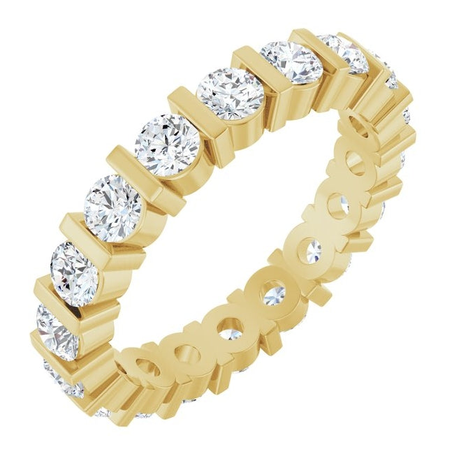 14K Yellow Or White Gold Round 3 Mm Vs, F+  Polished 1 5/8 Ctw Lab-Grown Diamond Eternity Band Size 7