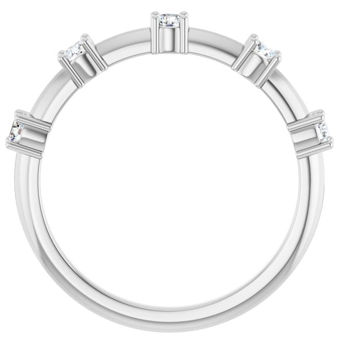 14K Yellow Or White Gold Round 2.5 Mm Polished 1/3 Ctw Lab-Grown Diamond Knife-Edge Anniversary Band