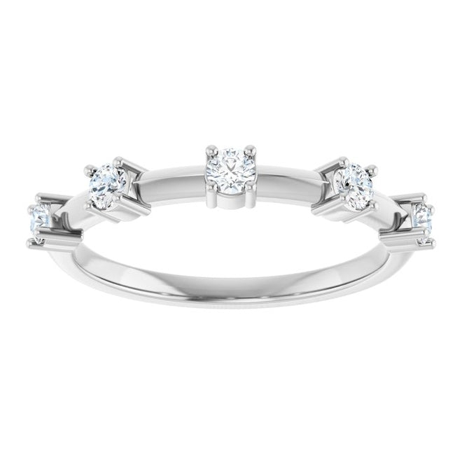 14K Yellow Or White Gold Round 2.5 Mm Polished 1/3 Ctw Lab-Grown Diamond Knife-Edge Anniversary Band