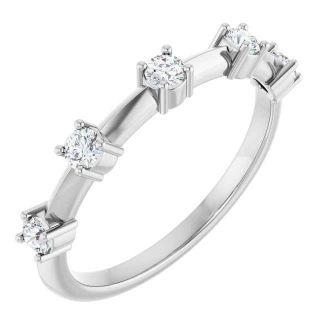 14K Yellow Or White Gold Round 2.5 Mm Polished 1/3 Ctw Lab-Grown Diamond Knife-Edge Anniversary Band