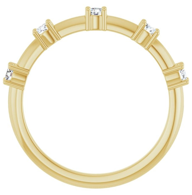 14K Yellow Or White Gold Round 2.5 Mm Polished 1/3 Ctw Lab-Grown Diamond Knife-Edge Anniversary Band