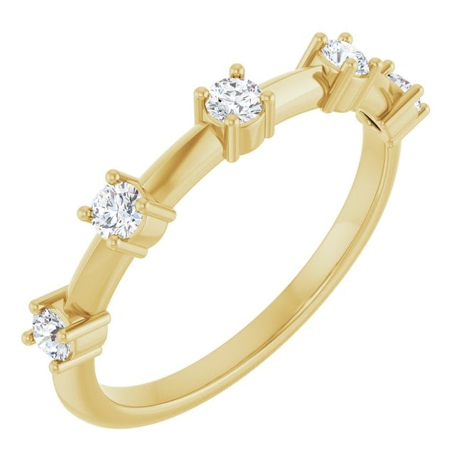 14K Yellow Or White Gold Round 2.5 Mm Polished 1/3 Ctw Lab-Grown Diamond Knife-Edge Anniversary Band