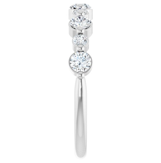 14K Yellow Or White Gold Round 3 Mm Polished 5/8 Ctw Lab-Grown Diamond Anniversary Band