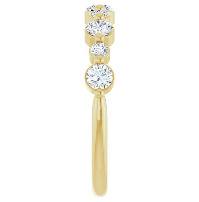 14K Yellow Or White Gold Round 3 Mm Polished 5/8 Ctw Lab-Grown Diamond Anniversary Band