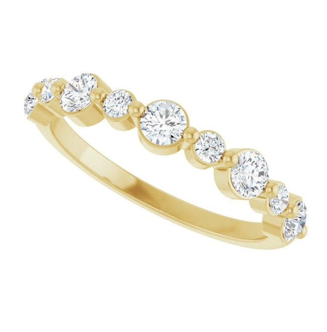 14K Yellow Or White Gold Round 3 Mm Polished 5/8 Ctw Lab-Grown Diamond Anniversary Band