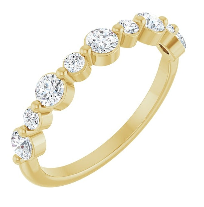 14K Yellow Or White Gold Round 3 Mm Polished 5/8 Ctw Lab-Grown Diamond Anniversary Band