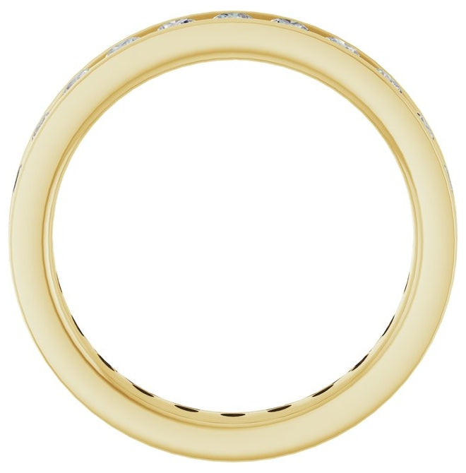14K Yellow Or White Gold Round 2.5 Mm Si2-Si3, G-H Polished 1 3/8 Ctw Natural Diamond Eternity Band