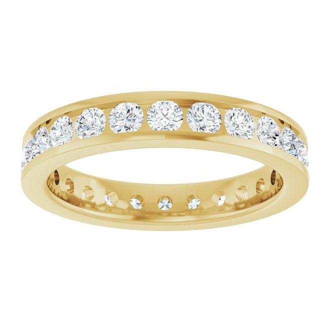 14K Yellow Or White Gold Round 2.5 Mm Si2-Si3, G-H Polished 1 3/8 Ctw Natural Diamond Eternity Band