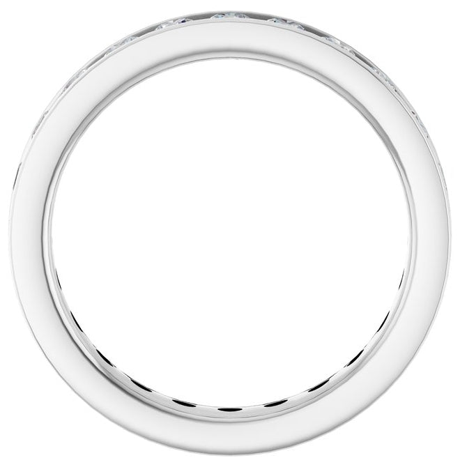14K Yellow Or White Gold Round 2.5 Mm Si2-Si3, G-H Polished 1 3/8 Ctw Natural Diamond Eternity Band