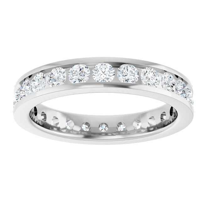 14K Yellow Or White Gold Round 2.5 Mm Si2-Si3, G-H Polished 1 3/8 Ctw Natural Diamond Eternity Band