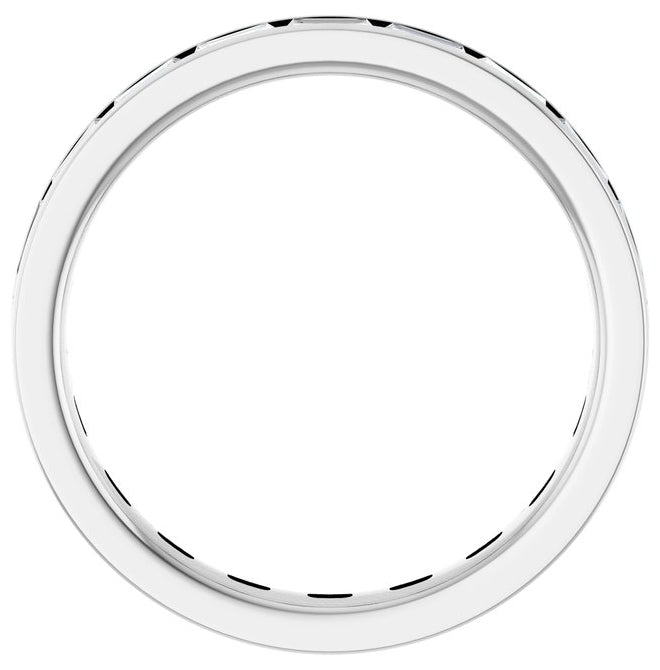 14K White Gold Straight Baguette 3 X 2 Mm Vs, G-H Polished 1 5/8 Ctw Lab-Grown Diamond Eternity Band Size 7