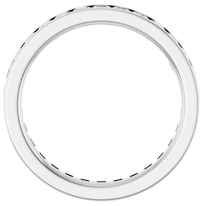 14K White Gold Square 2 X 2 Mm Vs, F+ Polished 1 5/8 Ctw Lab-Grown Diamond Eternity Band Size 7