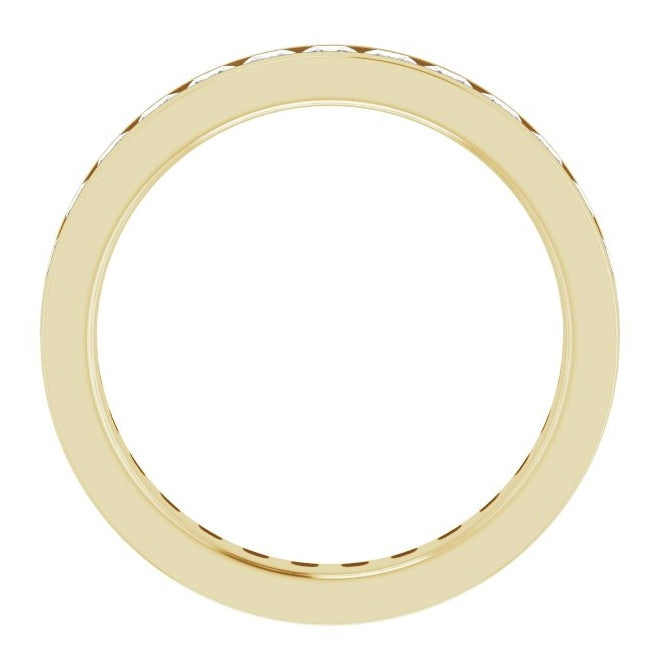 14K Yellow Gold Square 2 X 2 Mm Vs, F+ Polished 1 1/2 Ctw Lab-Grown Diamond Eternity Band Size 6