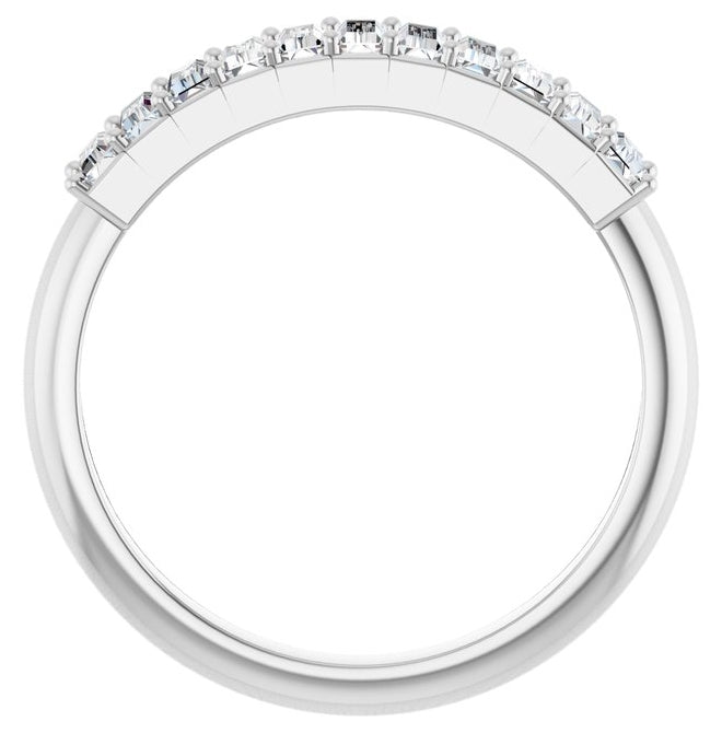 14K Yellow Or White Gold Straight Baguette 3.5 X 1.5 Mm Polished 1/2 Ctw Lab-Grown Diamond Anniversary Band Size 7