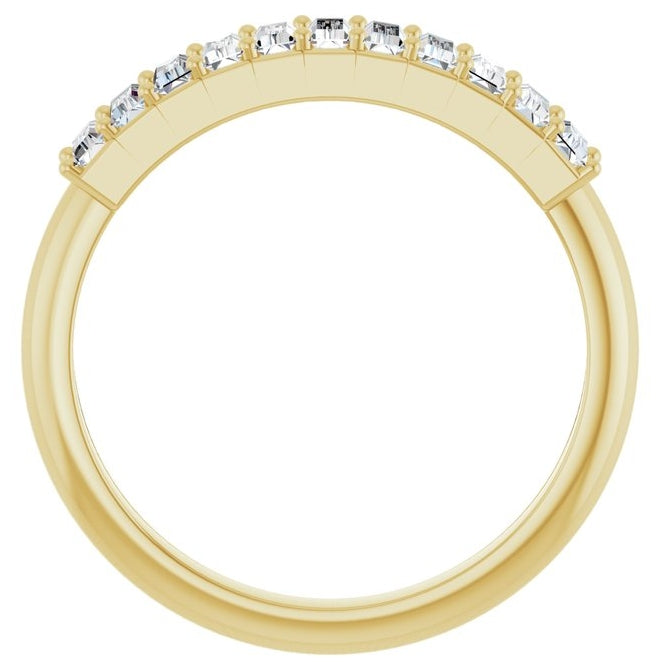 14K Yellow Or White Gold Straight Baguette 3.5 X 1.5 Mm Polished 1/2 Ctw Lab-Grown Diamond Anniversary Band Size 7