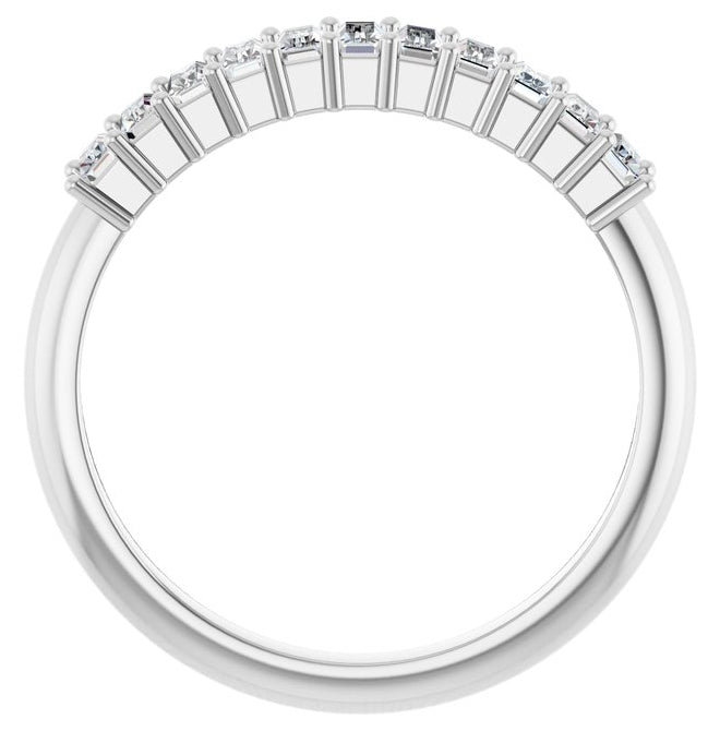 14K Yellow Or White Gold Straight Baguette 3 X 1.5 Mm Polished 1/2 Ctw Lab-Grown Diamond Anniversary Band Size 7