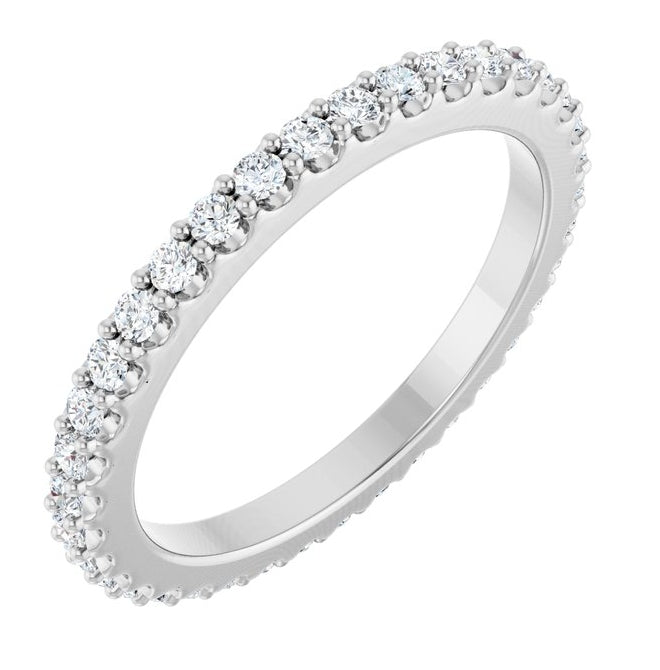 14K Yellow Or White Gold Round 1.5 Mm Vs, F+ Polished 1/2 Ctw Lab-Grown Diamond Eternity Band