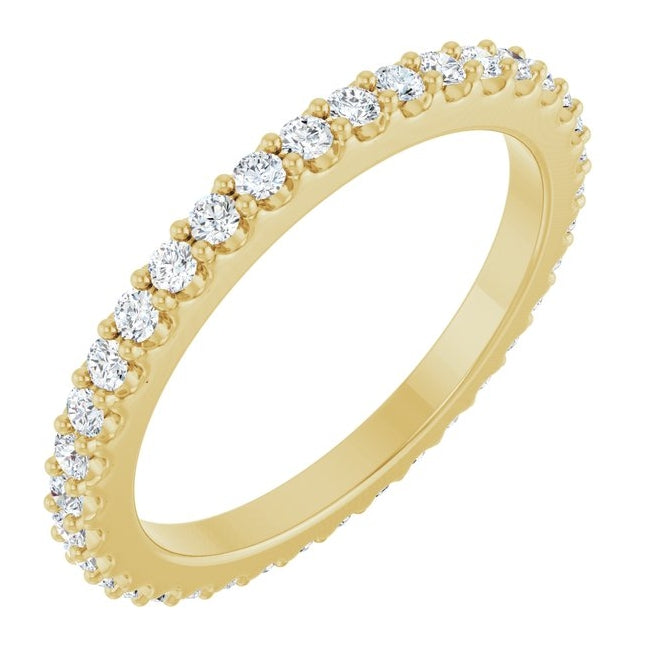 14K Yellow Or White Gold Round 1.5 Mm Vs, F+ Polished 1/2 Ctw Lab-Grown Diamond Eternity Band