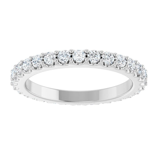 14K Yellow Or White Gold Round 2 Mm Vs, F+ Polished 3/4 Ctw Lab-Grown Diamond Eternity Band