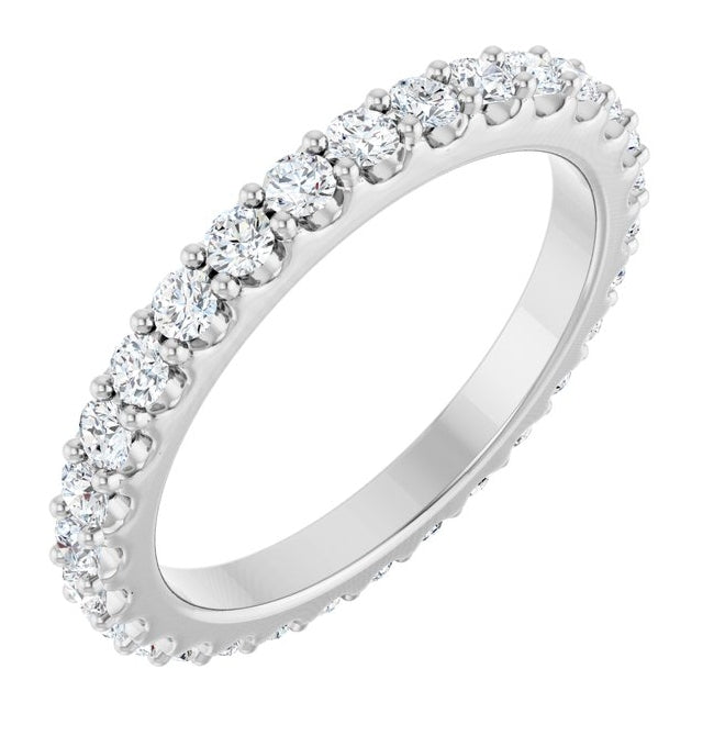 14K Yellow Or White Gold Round 2 Mm Vs, F+ Polished 3/4 Ctw Lab-Grown Diamond Eternity Band