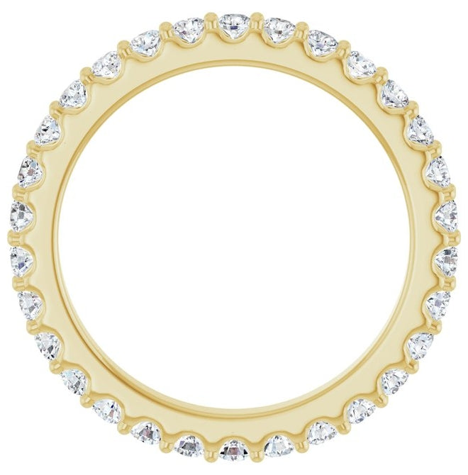 14K Yellow Or White Gold Round 2 Mm Vs, F+ Polished 3/4 Ctw Lab-Grown Diamond Eternity Band